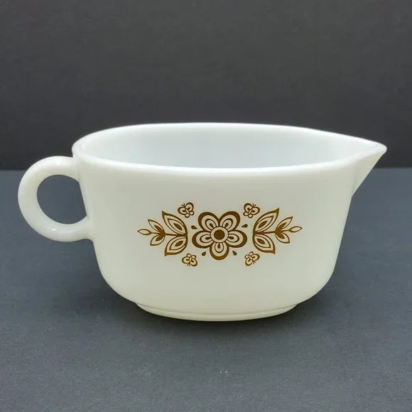 Pyrex Butterfly Gold Gravy Boat with Underplate Sauce Server and Plate - Picture 7 of 10